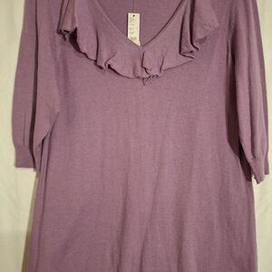 Alex Marie Lavender V-Neck Sweater